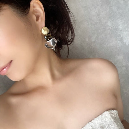 【ピアス・イヤリング】coeur ハートピアス 【結婚式 ピアス イヤリング】