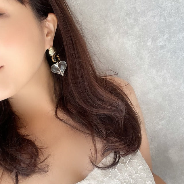 【ピアス・イヤリング】coeur ハートピアス 【結婚式 ピアス イヤリング】