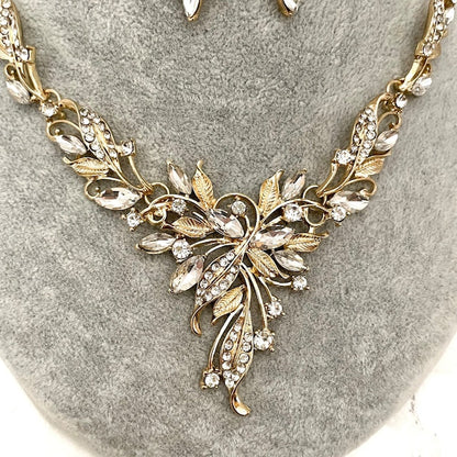 vif gold ビジューブライダルネックレス&ピアスset 【結婚式 アクセサリーセット】