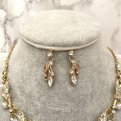 vif gold ビジューブライダルネックレス&ピアスset 【結婚式 アクセサリーセット】