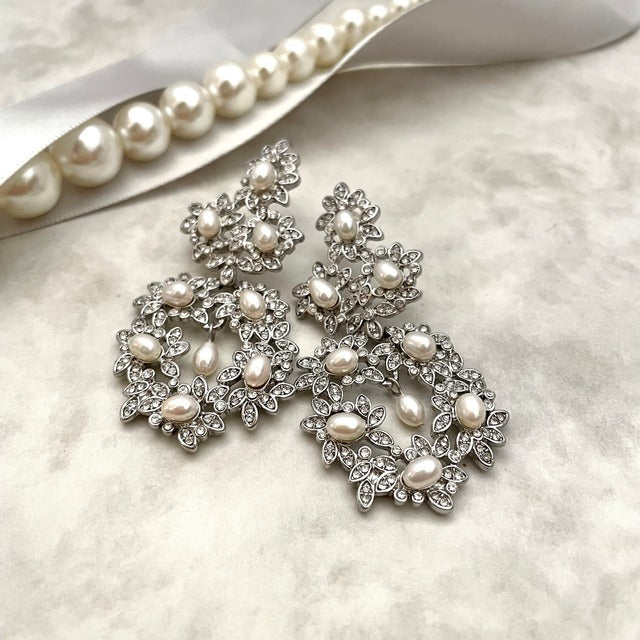 【ピアス・イヤリング】Anne パールブライダルピアス 【結婚式 ピアス イヤリング】