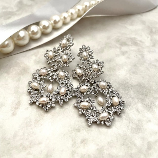 【ピアス・イヤリング】Anne パールブライダルピアス 【結婚式 ピアス イヤリング】