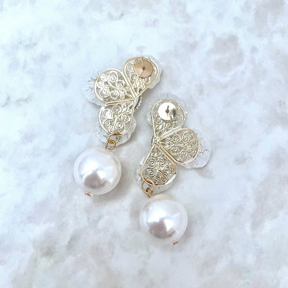 nager パールハンドメイドピアス 【結婚式 ピアス イヤリング】