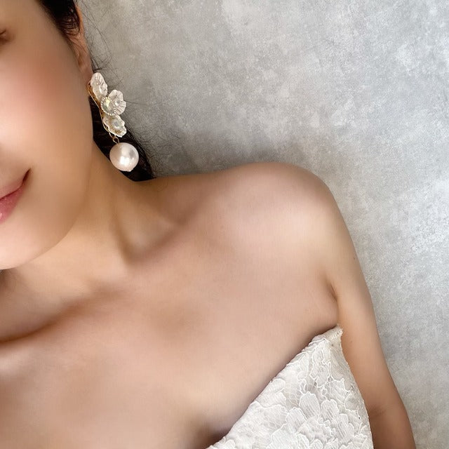 nager パールハンドメイドピアス 【結婚式 ピアス イヤリング】