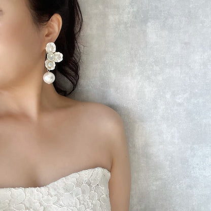 nager パールハンドメイドピアス 【結婚式 ピアス イヤリング】