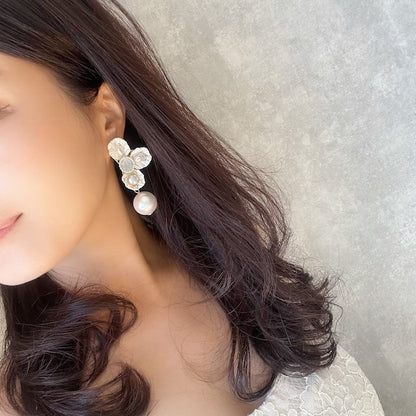 nager パールハンドメイドピアス 【結婚式 ピアス イヤリング】