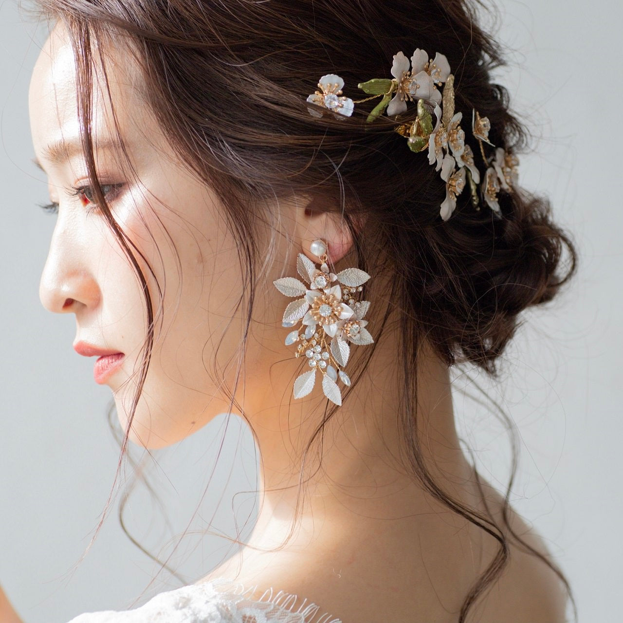 【イヤリング】ブライダルイヤリング 小枝イヤリング ビジュー ゴールド p4 【結婚式 ピアス イヤリング】