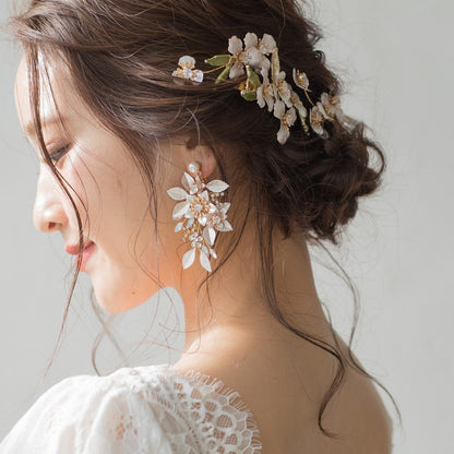 【イヤリング】ブライダルイヤリング 小枝イヤリング ビジュー ゴールド p4 【結婚式 ピアス イヤリング】