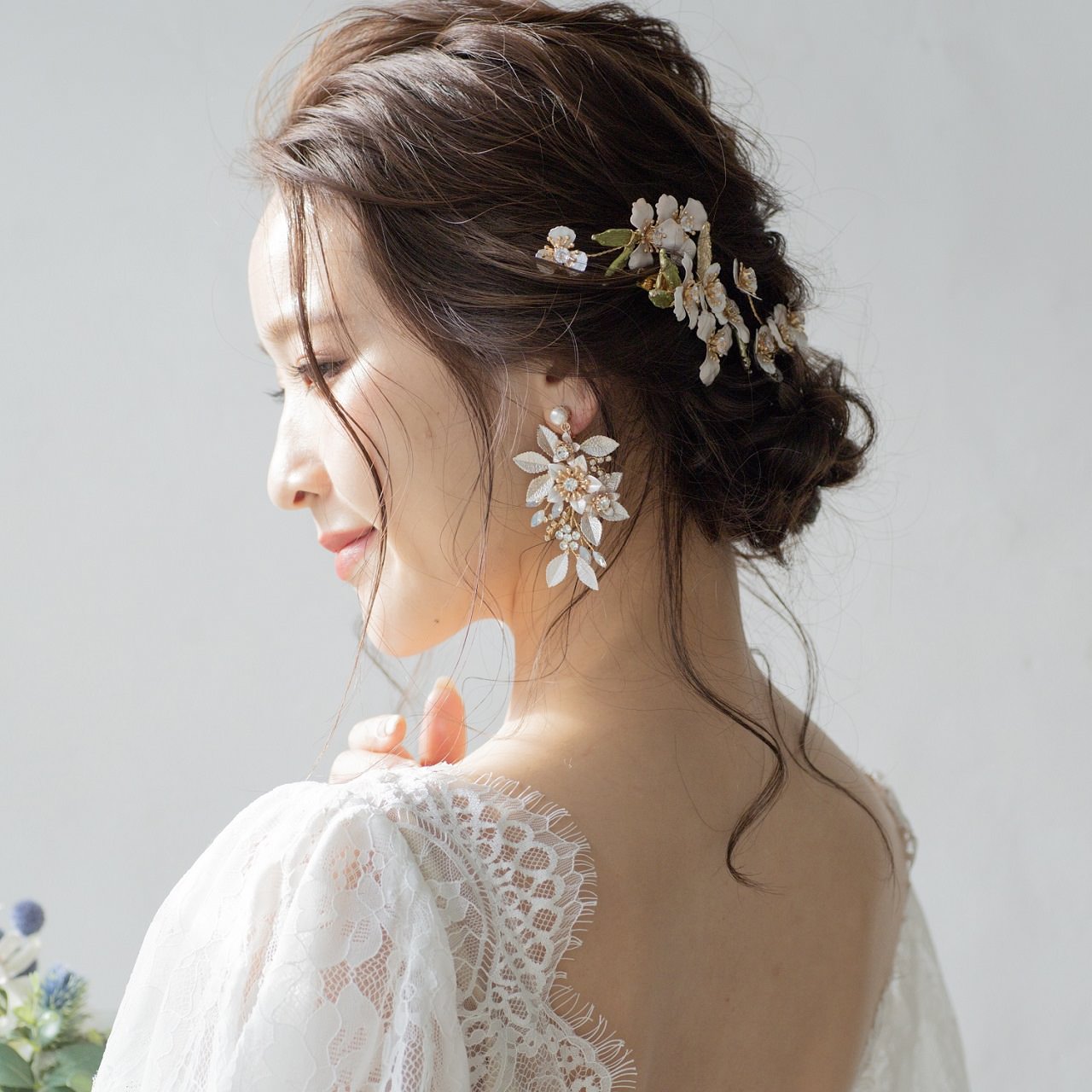 【イヤリング】ブライダルイヤリング 小枝イヤリング ビジュー ゴールド p4 【結婚式 ピアス イヤリング】