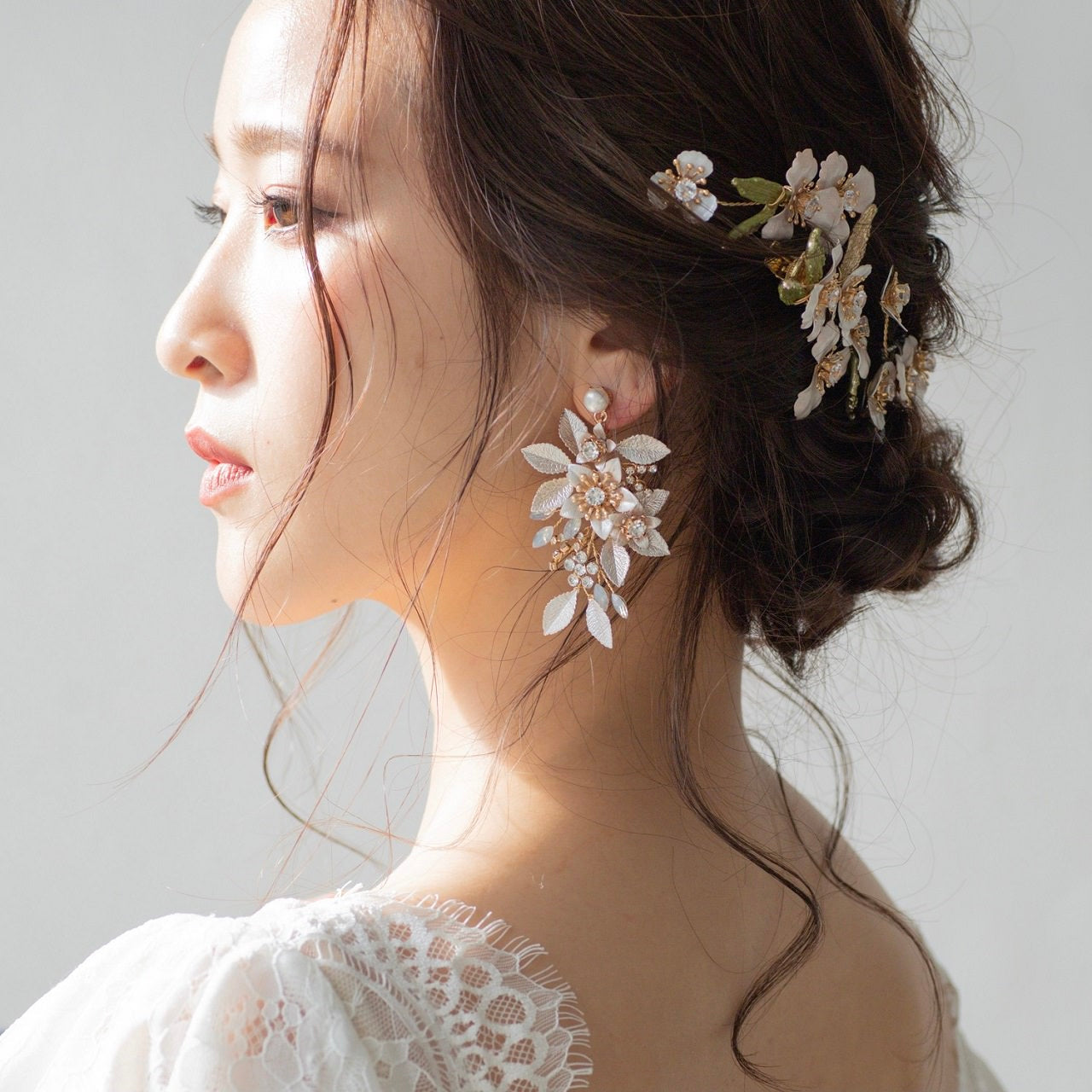 【イヤリング】ブライダルイヤリング 小枝イヤリング ビジュー ゴールド p4 【結婚式 ピアス イヤリング】