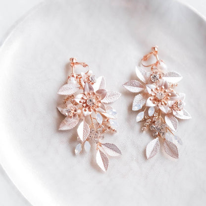 【イヤリング】ブライダルイヤリング 小枝イヤリング ビジュー ゴールド p4 【結婚式 ピアス イヤリング】