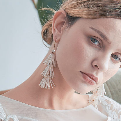 【ピアス】ブライダルピアス タッセル ビーズ ゴールド p6 【結婚式 ピアス イヤリング】