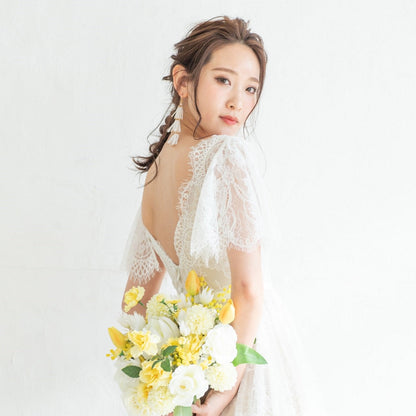 【イヤリング】ブライダルイヤリング タッセル イヤリング ビーズ ゴールド p6 【結婚式 ピアス イヤリング】