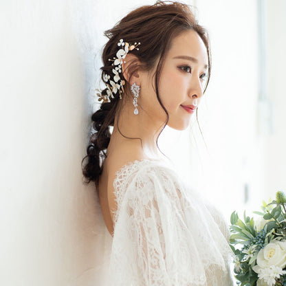 【ピアス】ジルコニア ビジュー ウェディング ブライダルピアス p9 【結婚式 ピアス イヤリング】