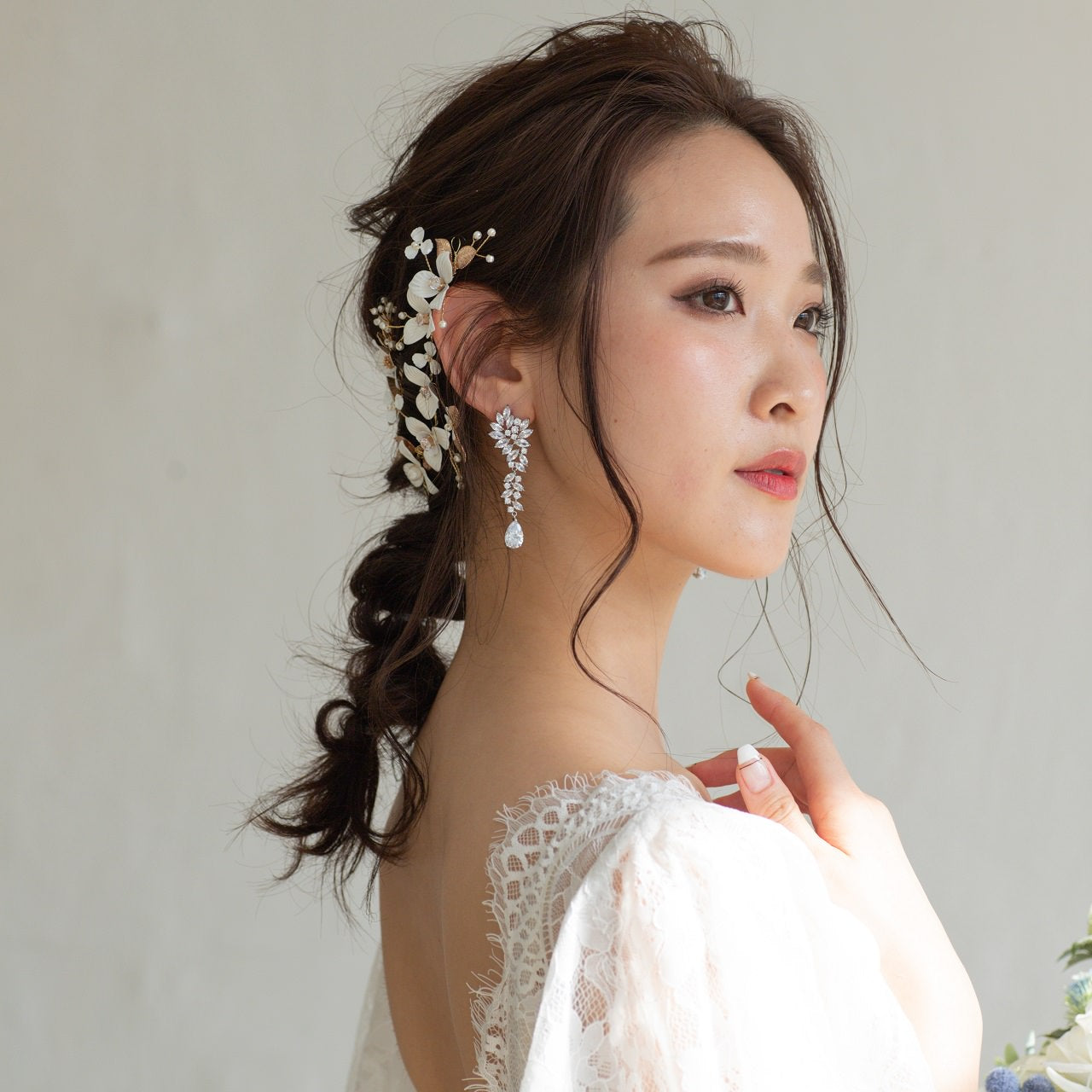 【イヤリング】ジルコニア ビジュー ウェディング ブライダルイヤリング p9 【結婚式 ピアス イヤリング】