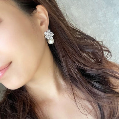 【ピアス・イヤリング】flocon ジルコニアブライダルピアス 【結婚式 ピアス イヤリング】