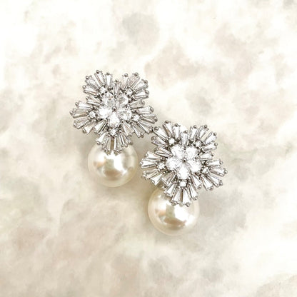 【ピアス・イヤリング】flocon ジルコニアブライダルピアス 【結婚式 ピアス イヤリング】