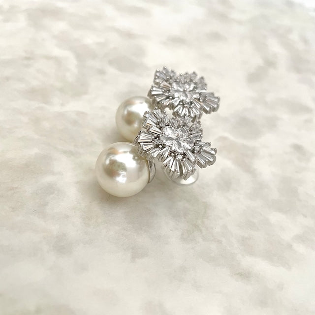 【ピアス・イヤリング】flocon ジルコニアブライダルピアス 【結婚式 ピアス イヤリング】