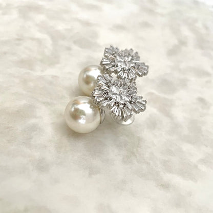 【ピアス・イヤリング】flocon ジルコニアブライダルピアス 【結婚式 ピアス イヤリング】