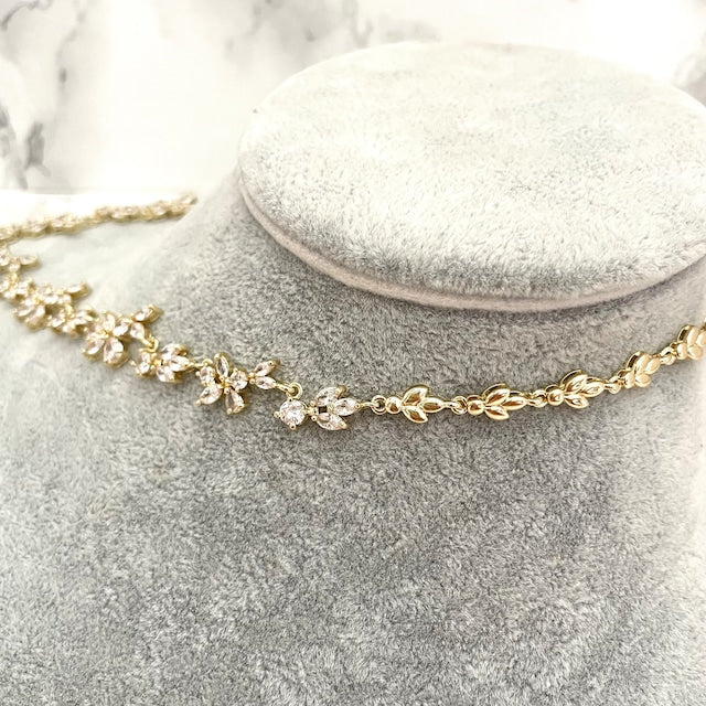 juri yellowgold ジルコニア ネックレス&ピアスセット 【結婚式 アクセサリーセット】