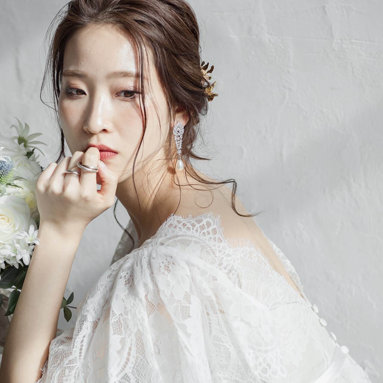 【ピアス】ジルコニア ビジュー パール ウェディング ブライダルピアス p13 【結婚式 ピアス イヤリング】