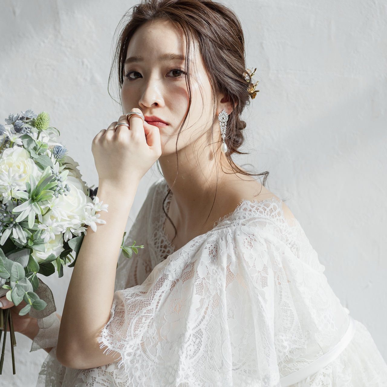 【イヤリング】ジルコニア ビジュー パール ウェディング ブライダルイヤリング p13 【結婚式 ピアス イヤリング】