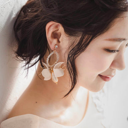 【イヤリング】ブライダルイヤリング 小枝イヤリング パール ゴールド p15 【結婚式 ピアス イヤリング】