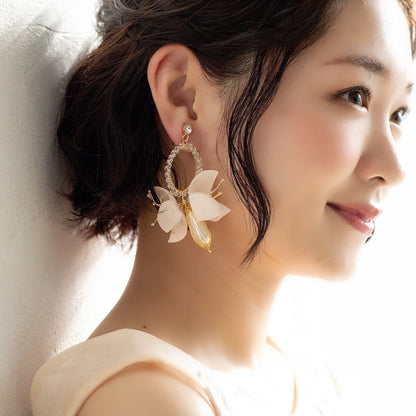 【イヤリング】ブライダルイヤリング 小枝イヤリング パール ゴールド p15 【結婚式 ピアス イヤリング】