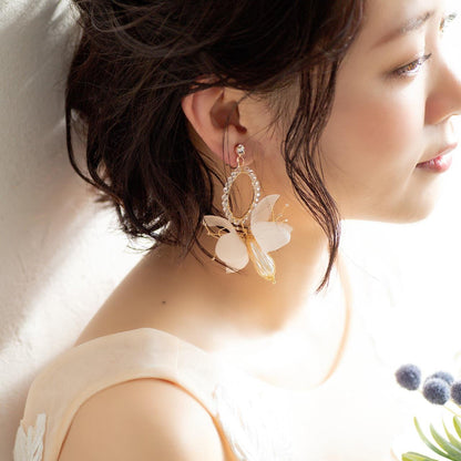 【イヤリング】ブライダルイヤリング 小枝イヤリング パール ゴールド p15 【結婚式 ピアス イヤリング】