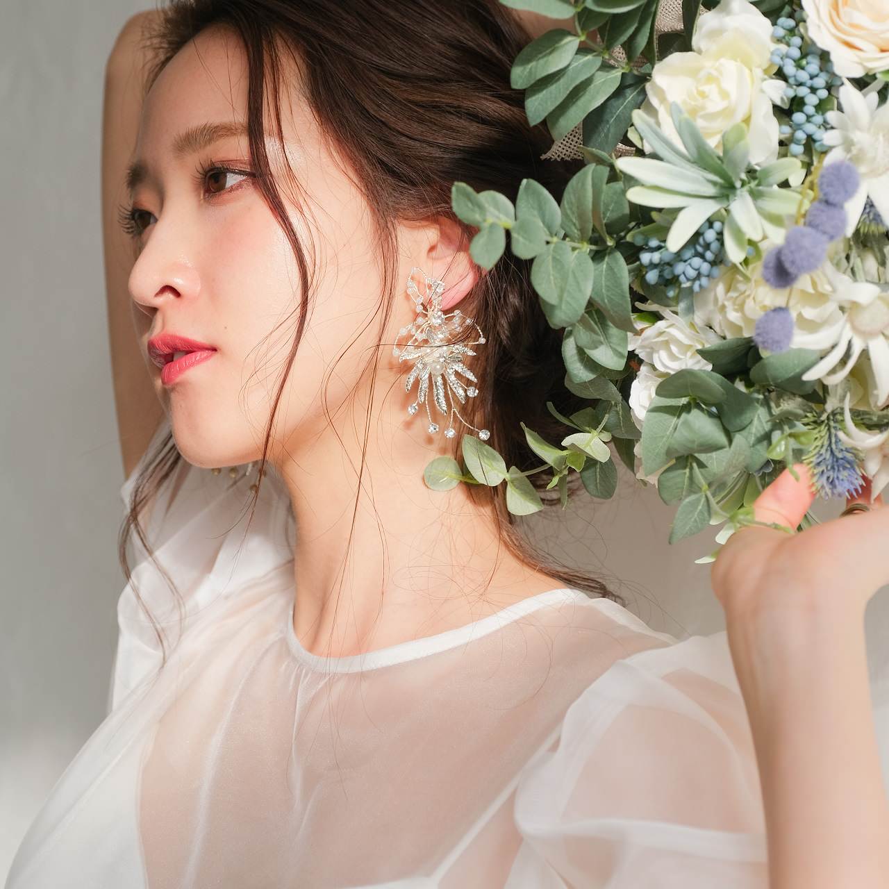 【ピアス】ブライダルピアス 小枝ピアス パール ビジュー シルバー p18 【結婚式 ピアス イヤリング】