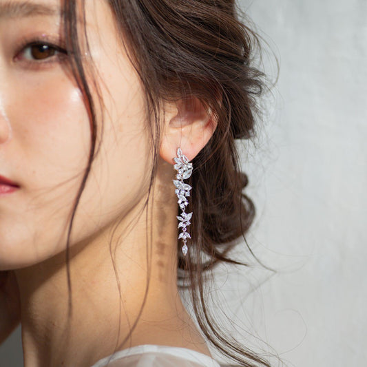 【ピアス】ジルコニア ビジュー ウェディング ブライダルピアス p19 【結婚式 ピアス イヤリング】