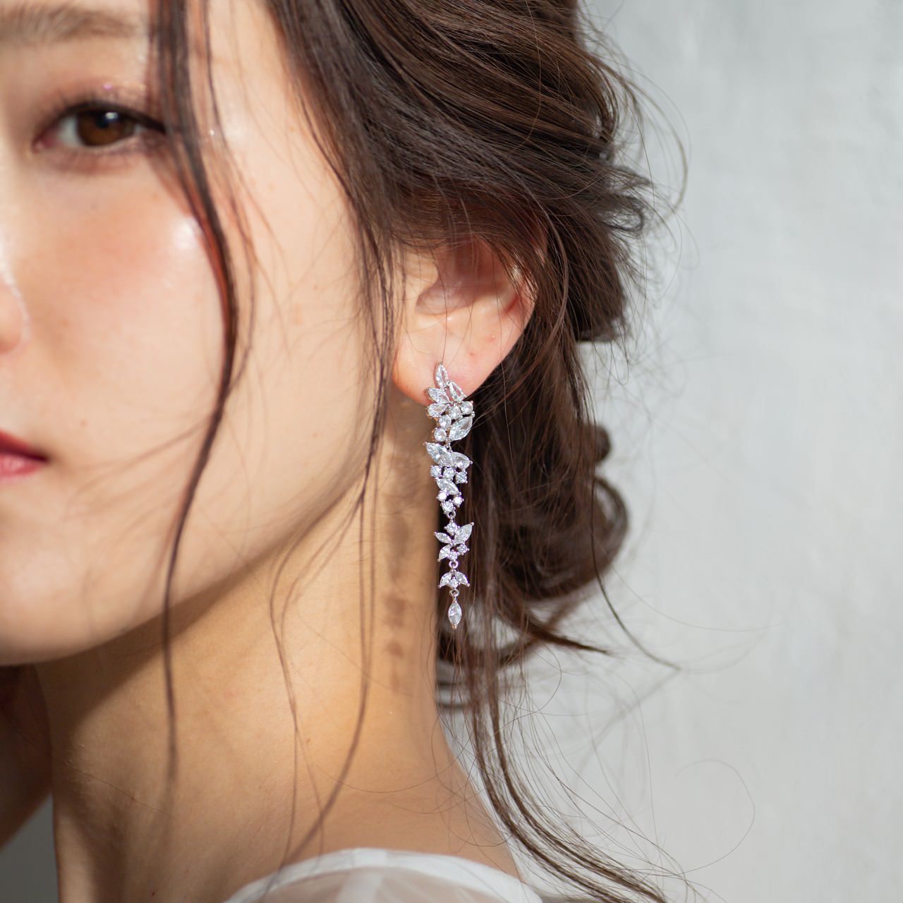 【イヤリング】ジルコニア ビジュー ウェディング ブライダルイヤリング p19 【結婚式 ピアス イヤリング】