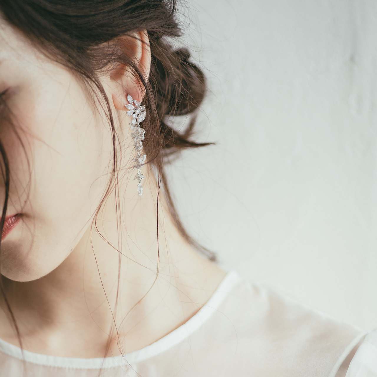 【イヤリング】ジルコニア ビジュー ウェディング ブライダルイヤリング p19 【結婚式 ピアス イヤリング】