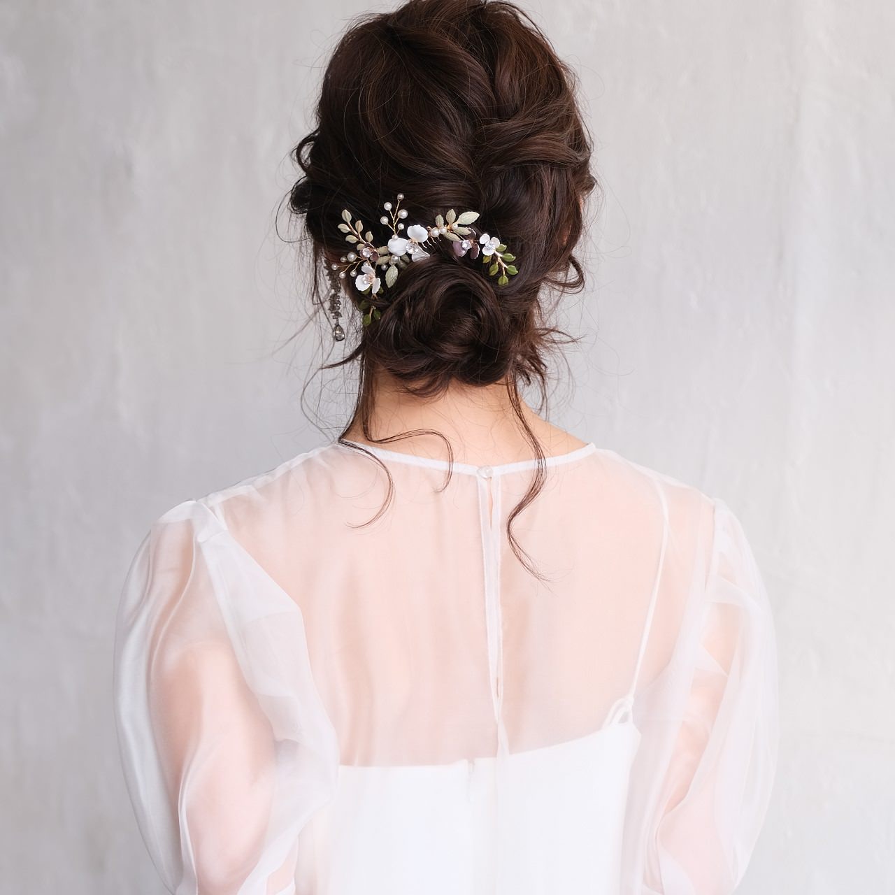 ブライダルヘッドドレス フラワー ビジュー パール ゴールド p20 【結婚式 ヘアアクセサリー】