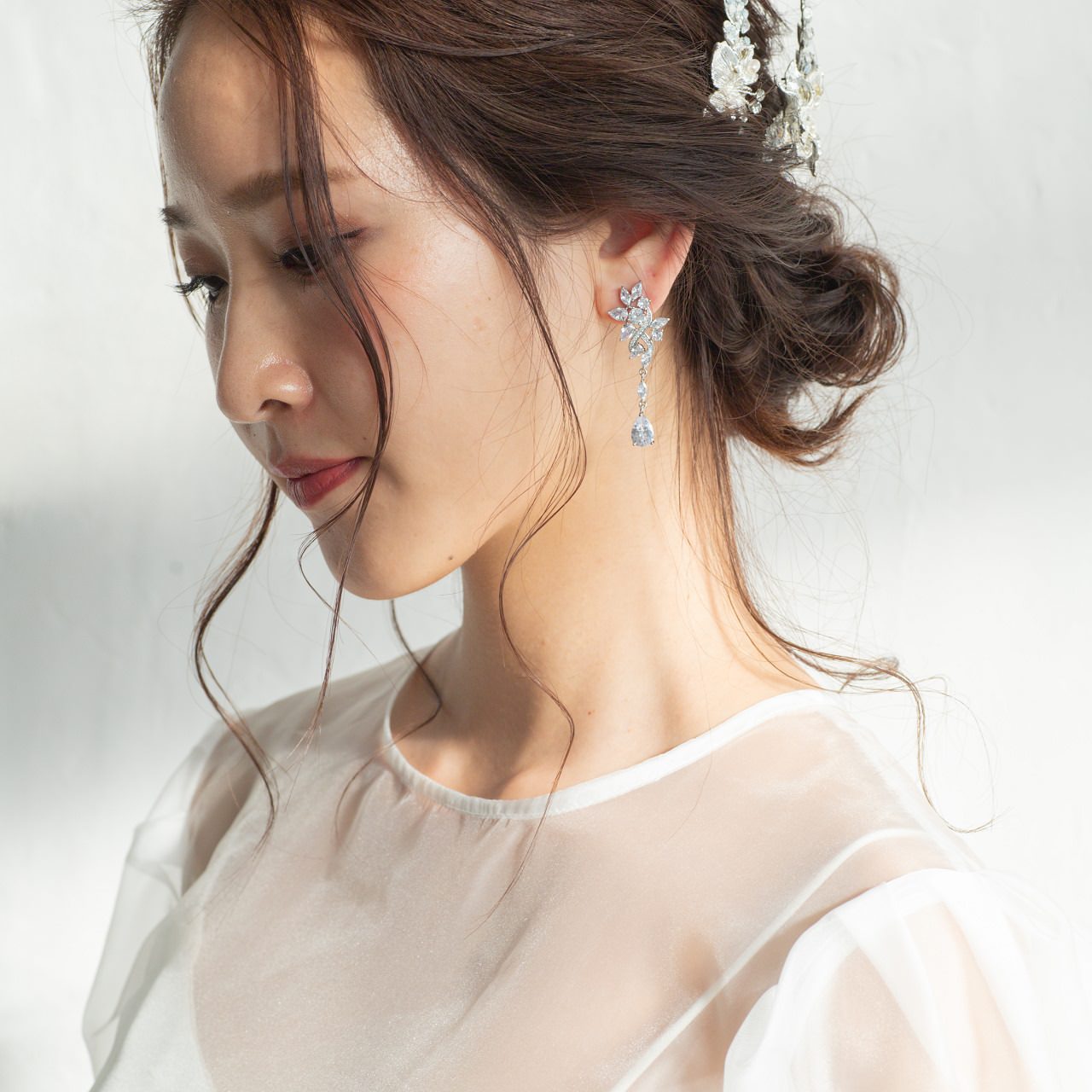 【ピアス】ジルコニア ビジュー ウェディングピアス ブライダルピアス p23 【結婚式 ピアス イヤリング】