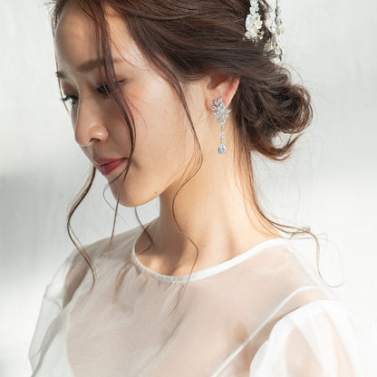 【ピアス】ジルコニア ビジュー ウェディングピアス ブライダルピアス p23 【結婚式 ピアス イヤリング】