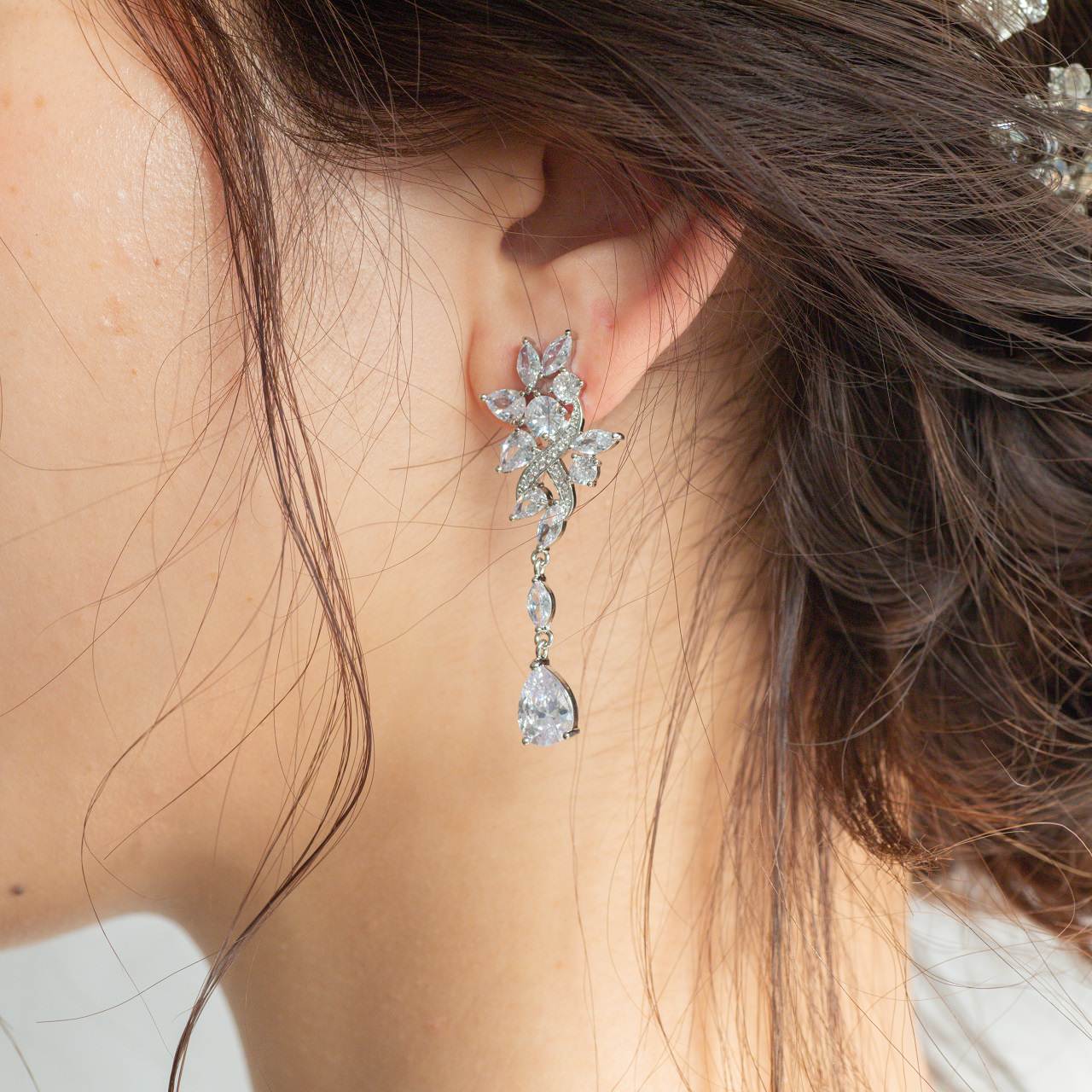 【ピアス】ジルコニア ビジュー ウェディングピアス ブライダルピアス p23 【結婚式 ピアス イヤリング】