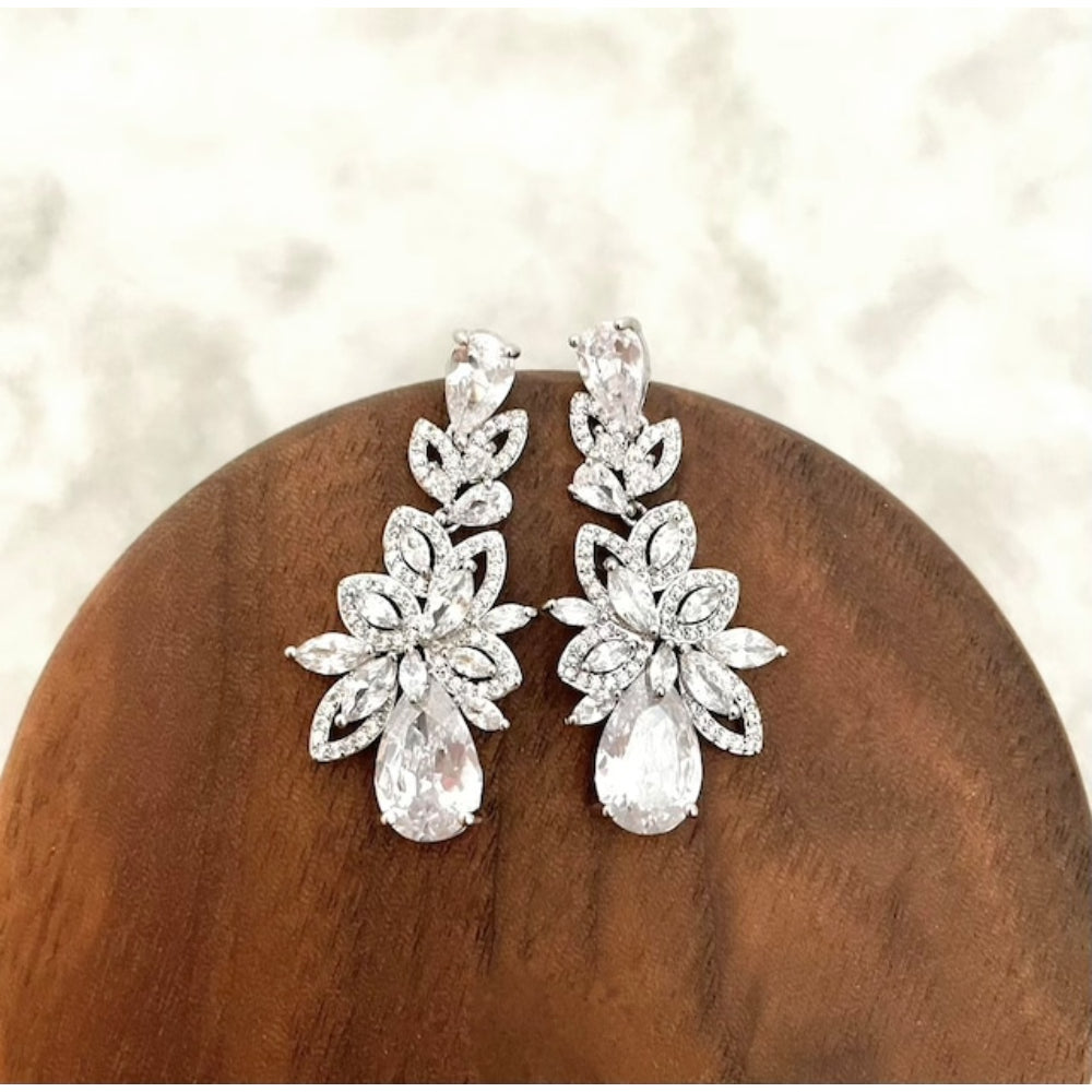 【ピアス・イヤリング】miroir ジルコニアブライダルピアス 【結婚式 ピアス イヤリング】