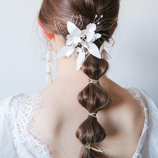 ブライダルヘッドドレス ヘッドコーム フラワー ゴールド p29 【結婚式 ヘアアクセサリー】