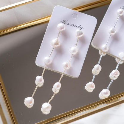 【ピアス】ブライダルピアス パール ラインピアス ゴールド q2 【結婚式 ピアス イヤリング】