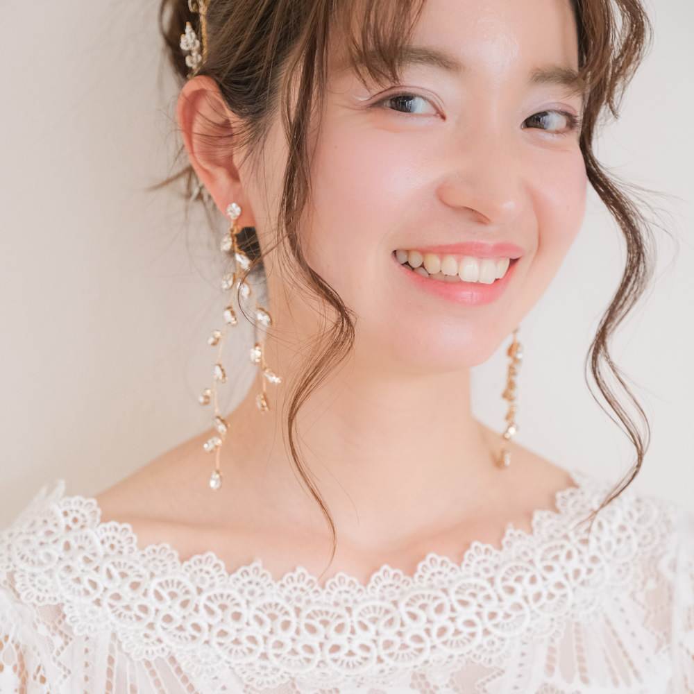 【ピアス】ブライダルピアス パール ラインピアス ゴールド q2 【結婚式 ピアス イヤリング】