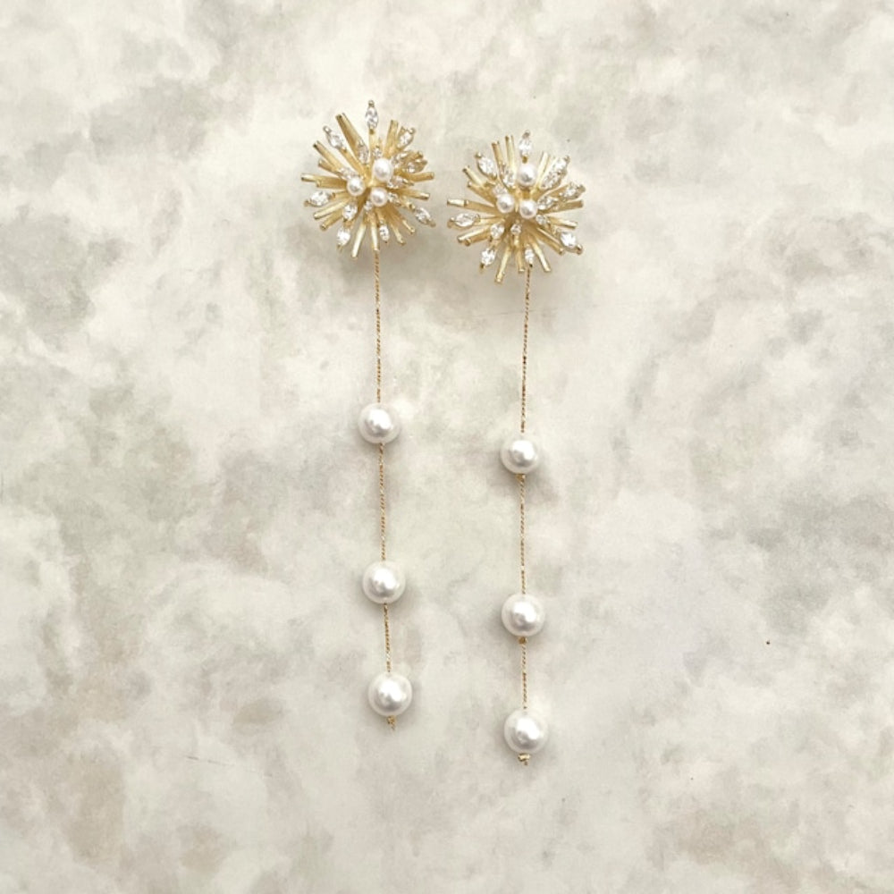 【ピアス・イヤリング】オリジナル商品 / larmeゴールドパールピアス 【結婚式 ピアス イヤリング】