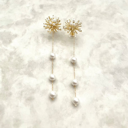 【ピアス・イヤリング】オリジナル商品 / larmeゴールドパールピアス 【結婚式 ピアス イヤリング】