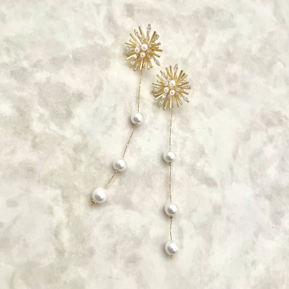 【ピアス・イヤリング】オリジナル商品 / larmeゴールドパールピアス 【結婚式 ピアス イヤリング】