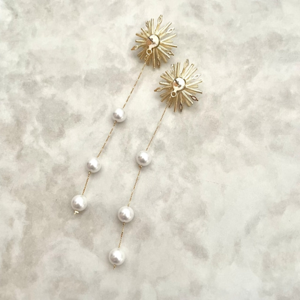 【ピアス・イヤリング】オリジナル商品 / larmeゴールドパールピアス 【結婚式 ピアス イヤリング】