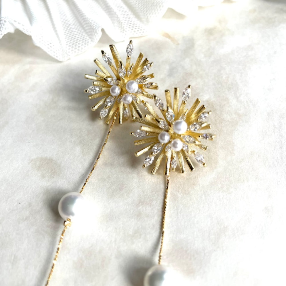 【ピアス・イヤリング】オリジナル商品 / larmeゴールドパールピアス 【結婚式 ピアス イヤリング】