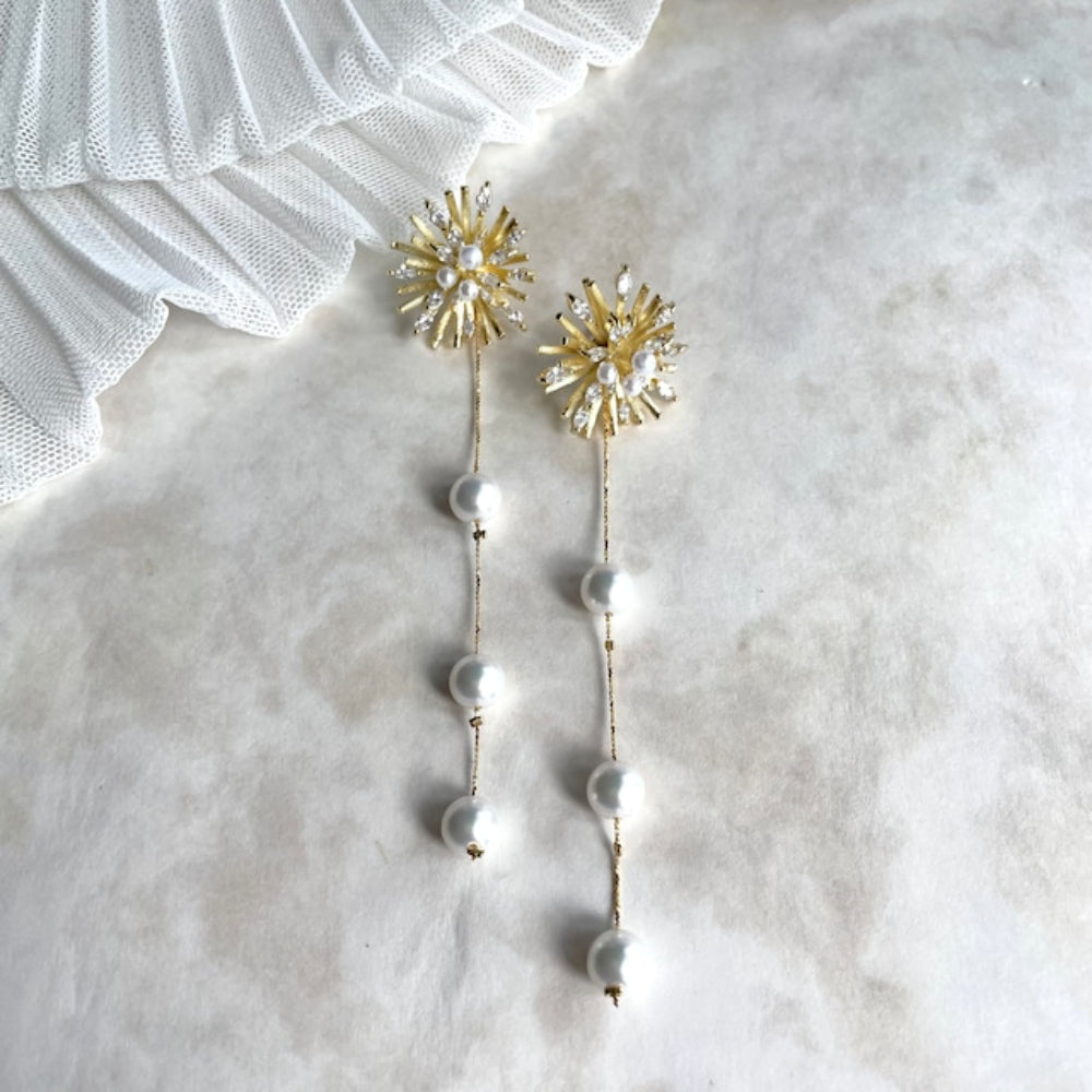 【ピアス・イヤリング】オリジナル商品 / larmeゴールドパールピアス 【結婚式 ピアス イヤリング】