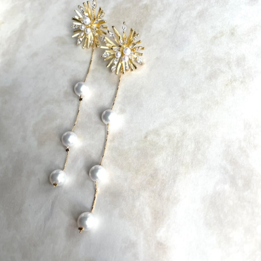 【ピアス・イヤリング】オリジナル商品 / larmeゴールドパールピアス 【結婚式 ピアス イヤリング】