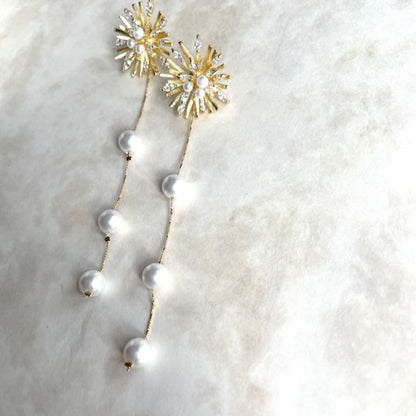【ピアス・イヤリング】オリジナル商品 / larmeゴールドパールピアス 【結婚式 ピアス イヤリング】