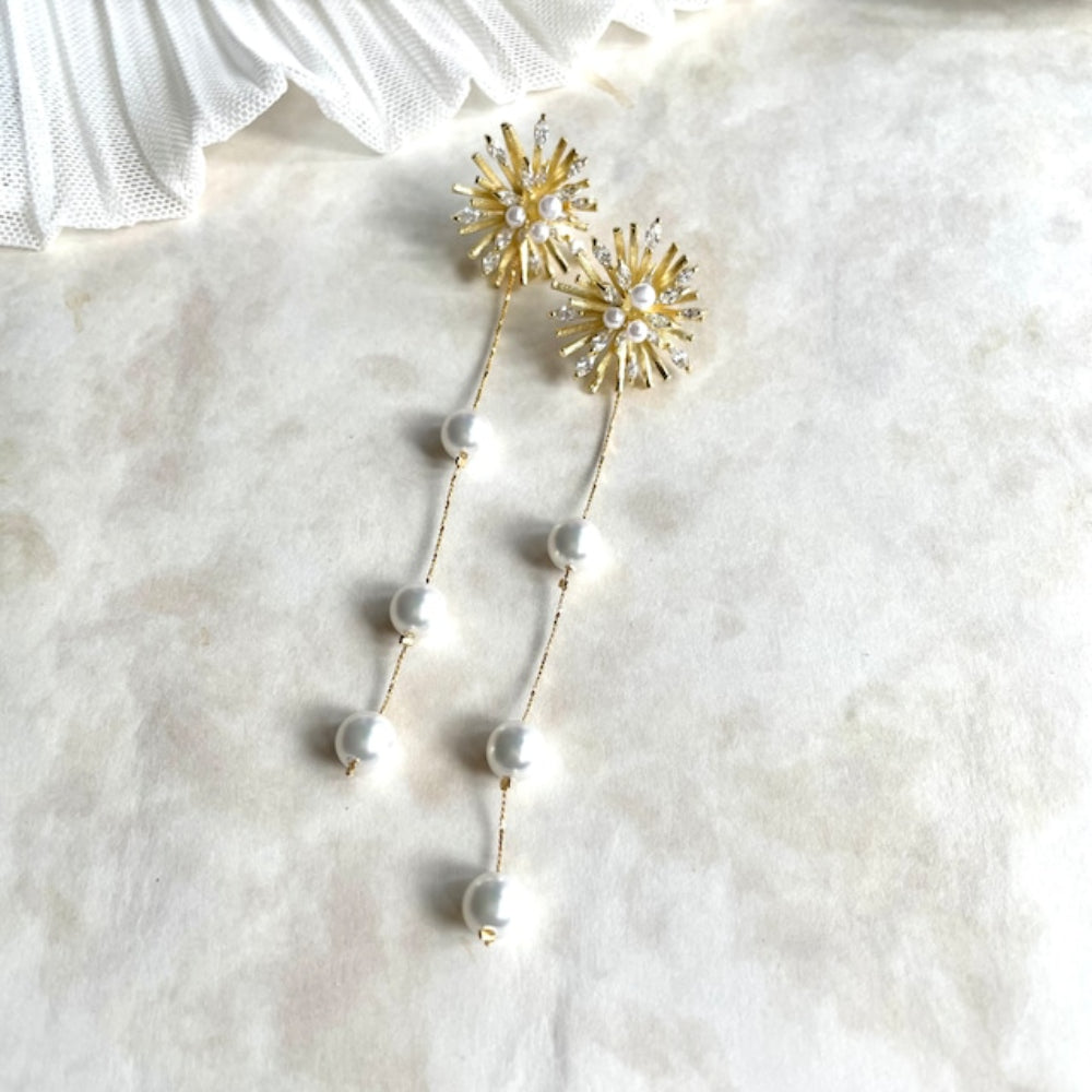 【ピアス・イヤリング】オリジナル商品 / larmeゴールドパールピアス 【結婚式 ピアス イヤリング】